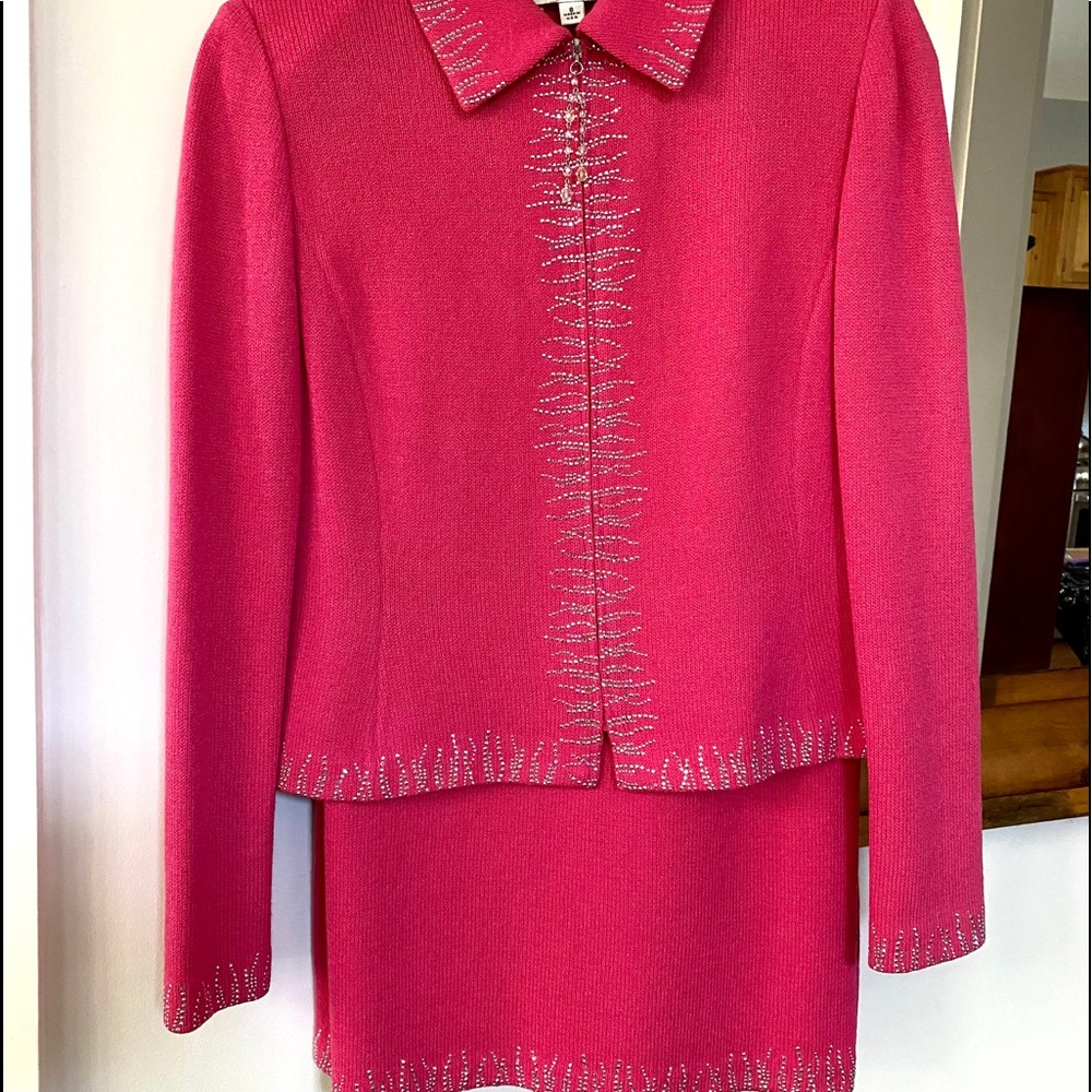 St John Evening Skirt Suit rhinestone details